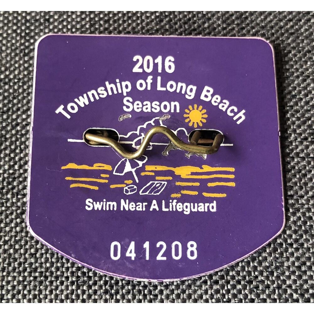 2016 Beach Badge Pin Long Beach Township New Jersey Shore LBI Surf Summer Decor